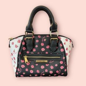 Juicy Couture Black and Pink Floral Satchel